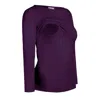 The Bshirt Women's Pink / Purple Nursing Long Sleeve T-shirt In Plum In Pink/purple