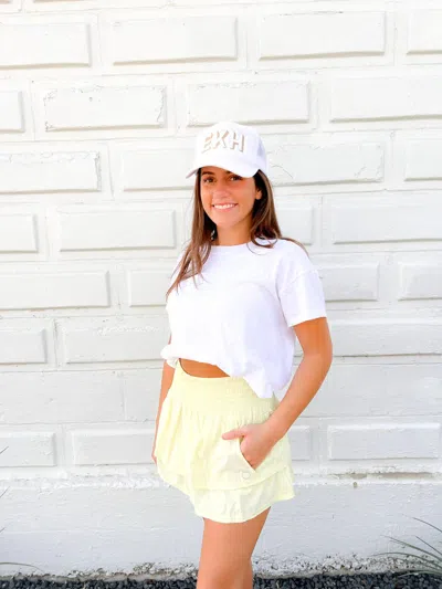 The Bubble Ruffle Mini Skirt In Yellow