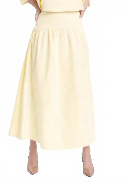 The Burgess Collection Lauren Seersucker Midi Skirt In White Sun In Multi