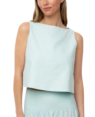 The Burgess Collection The Maeve Square Neck Tank In Blue