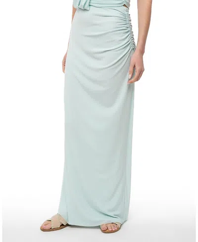 The Burgess Collection The Viv Ruched Maxi Skirt In Blue