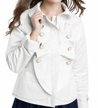 The Burgess Collection Victoria Short Trench Coat In White