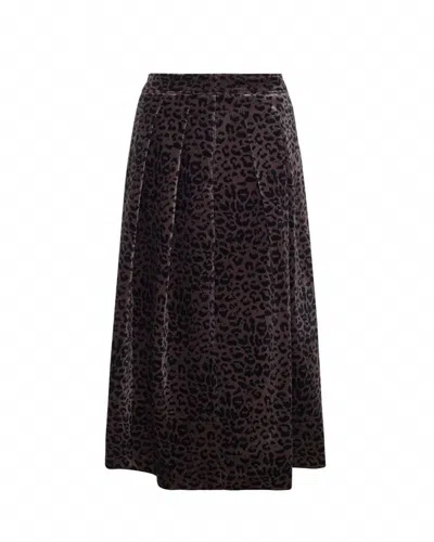 The Burgess Collection Women's Blythe Velvet Midi Skirt In Animal Print In Black