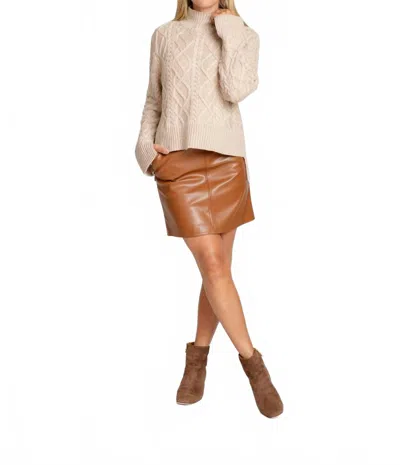 The Burgess Collection Women's Leather Mini Skirt In Carmel In Brown