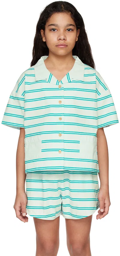 The Campamento Kids Blue Stripes Shirt In Light Blue