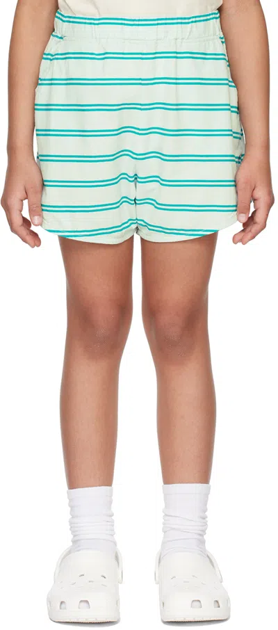 The Campamento Kids Blue Stripes Shorts In Light Blue
