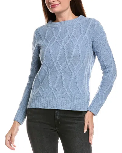 The Cashmere Project Allover Cable Cashmere Sweater In Blue