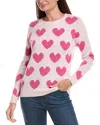 The Cashmere Project Allover Heart Cashmere Sweater In Pink