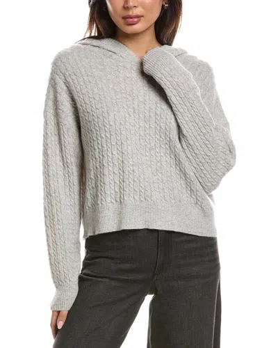 The Cashmere Project Baby Cable Cashmere Hoodie In Gray