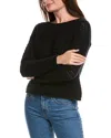 The Cashmere Project Boat Neck Pointelle Cashmere Sweater In Black