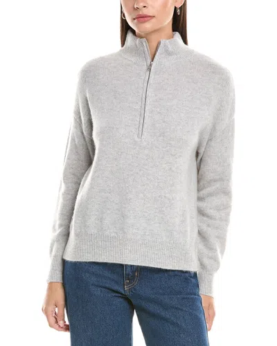 The Cashmere Project Cashmere 1/4-zip Pullover In Gray
