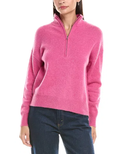 The Cashmere Project Cashmere 1/4-zip Pullover In Pink