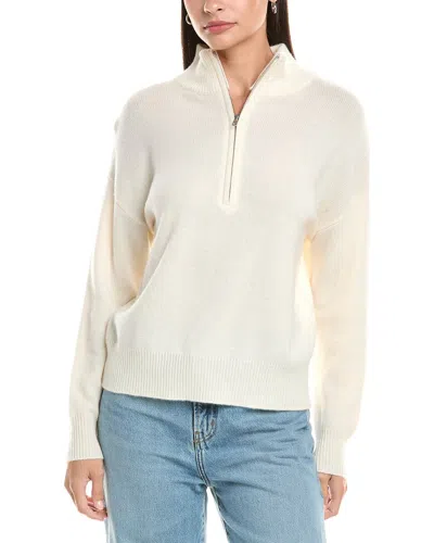 The Cashmere Project Cashmere 1/4-zip Pullover In White