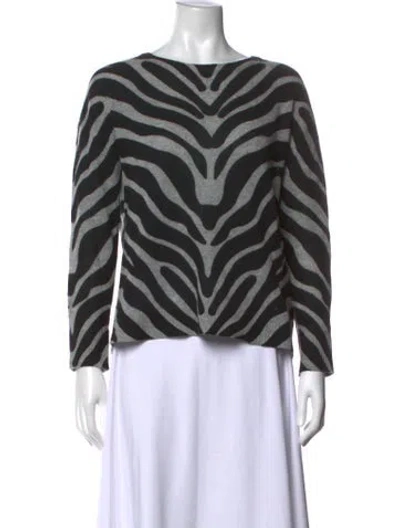 Pre-owned The Cashmere Project Cashmere Animal Print Sweater In Black