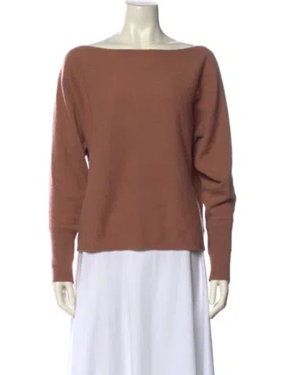 Pre-owned The Cashmere Project Cashmere Bateau Neckline Sweater In Brown