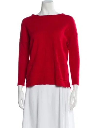 Pre-owned The Cashmere Project Cashmere Bateau Neckline Sweater In Red
