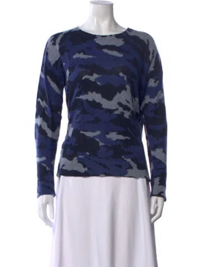 Pre-owned The Cashmere Project Cashmere Camouflage Print Sweater In Blue