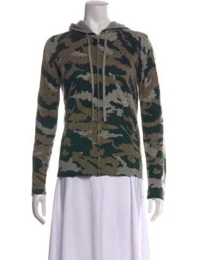 Pre-owned The Cashmere Project Cashmere Camouflage Print Sweater In Green