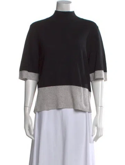 Pre-owned The Cashmere Project Cashmere Colorblock Pattern Sweater In Black