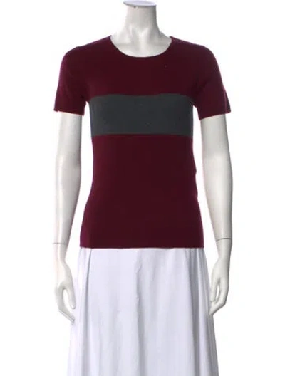 Pre-owned The Cashmere Project Cashmere Colorblock Pattern Sweater In Burgundy