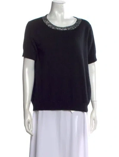 Pre-owned The Cashmere Project Cashmere Crew Neck Sweater In Black