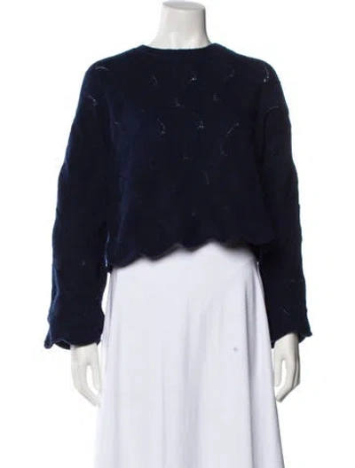 Pre-owned The Cashmere Project Cashmere Crew Neck Sweater In Blue