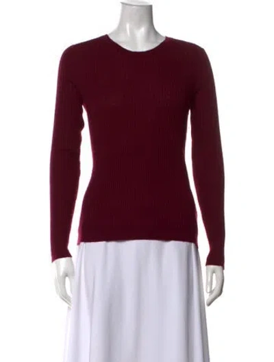 Pre-owned The Cashmere Project Cashmere Crew Neck Sweater In Burgundy