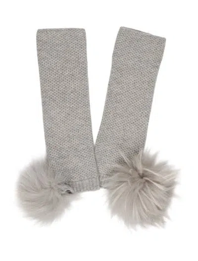 Pre-owned The Cashmere Project Cashmere Fingerless Gloves In Gray