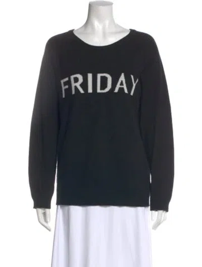 Pre-owned The Cashmere Project Cashmere Graphic Print Sweater In Black