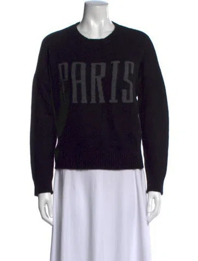 Pre-owned The Cashmere Project Cashmere Graphic Print Sweater In Black