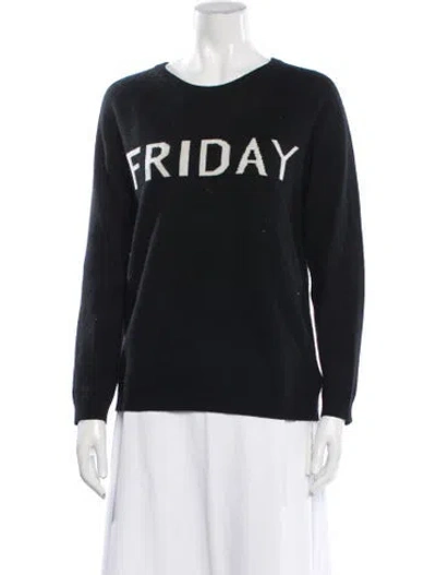 Pre-owned The Cashmere Project Cashmere Graphic Print Sweater In Black