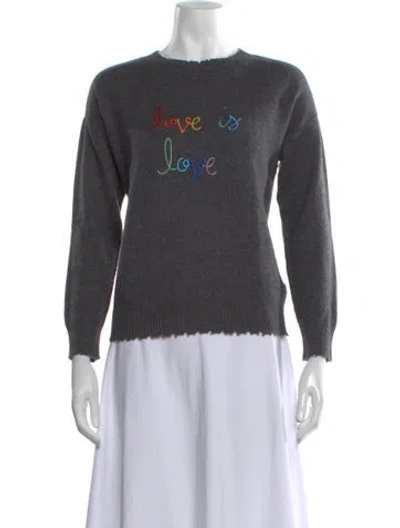 Pre-owned The Cashmere Project Cashmere Graphic Print Sweater In Grey