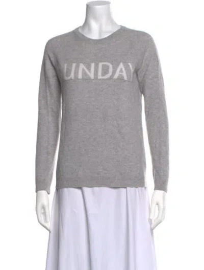 Pre-owned The Cashmere Project Cashmere Graphic Print Sweater In Grey