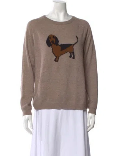 Pre-owned The Cashmere Project Cashmere Graphic Print Sweater In Neutrals