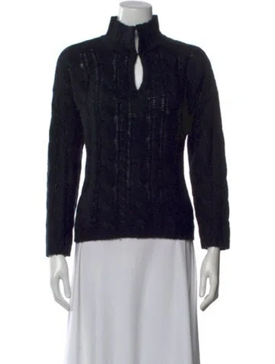 Pre-owned The Cashmere Project Cashmere Mock Neck Sweater In Black