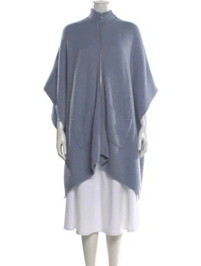 Pre-owned The Cashmere Project Cashmere Mock Neck Sweater In Blue