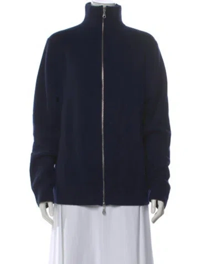 Pre-owned The Cashmere Project Cashmere Mock Neck Sweater In Blue