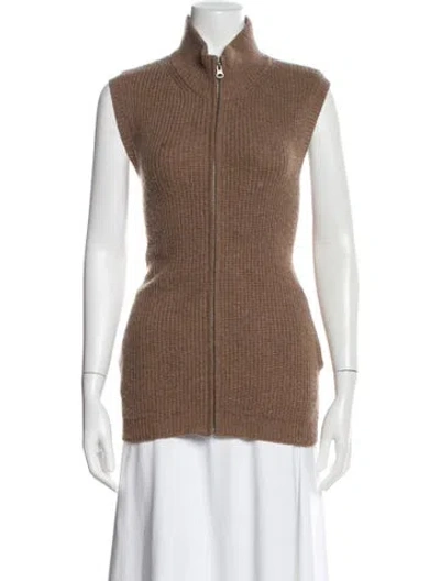 Pre-owned The Cashmere Project Cashmere Mock Neck Sweater In Brown