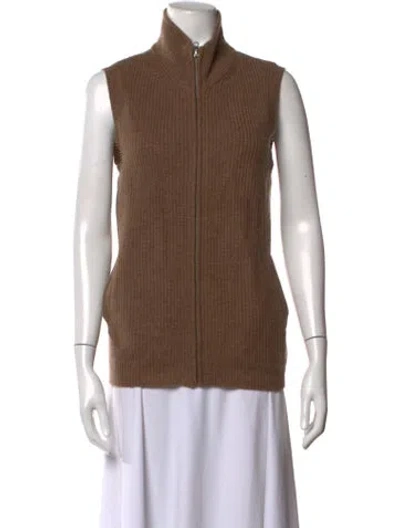 Pre-owned The Cashmere Project Cashmere Mock Neck Sweater In Brown