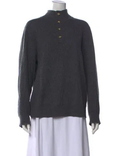Pre-owned The Cashmere Project Cashmere Mock Neck Sweater In Gray