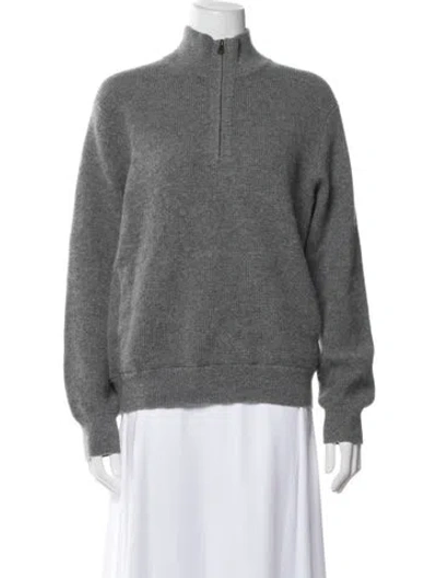 Pre-owned The Cashmere Project Cashmere Mock Neck Sweater In Grey