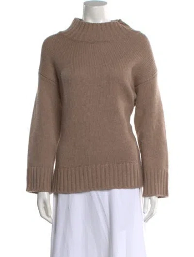 Pre-owned The Cashmere Project Cashmere Mock Neck Sweater In Neutral