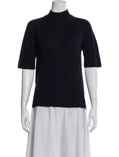 Pre-owned The Cashmere Project Cashmere Mock Neck Sweater W/ Tags In Blue
