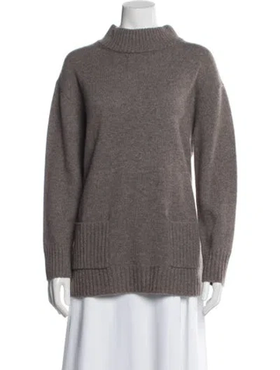 Pre-owned The Cashmere Project Cashmere Mock Neck Sweater W/ Tags In Gray