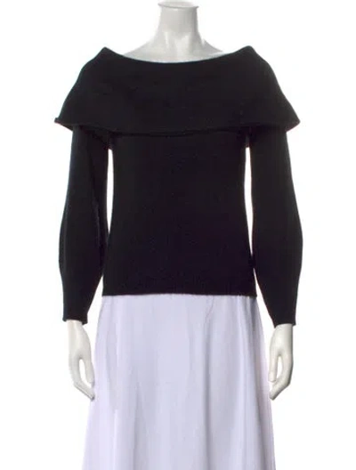 Pre-owned The Cashmere Project Cashmere Off-the-shoulder Sweater In Black