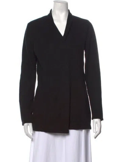 Pre-owned The Cashmere Project Cashmere Open Front Sweater In Black