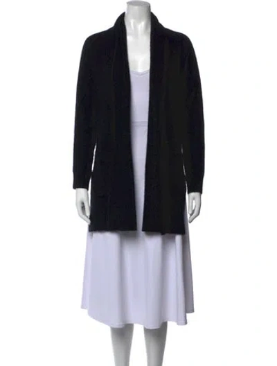 Pre-owned The Cashmere Project Cashmere Open Front Sweater In Black