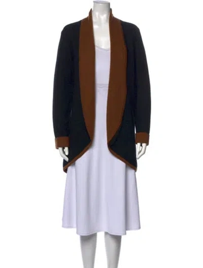 Pre-owned The Cashmere Project Cashmere Open Front Sweater In Black/brown