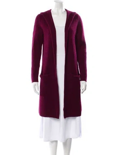Pre-owned The Cashmere Project Cashmere Open Front Sweater In Burgundy