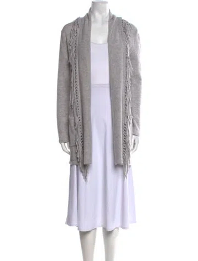 Pre-owned The Cashmere Project Cashmere Open Front Sweater In Gray